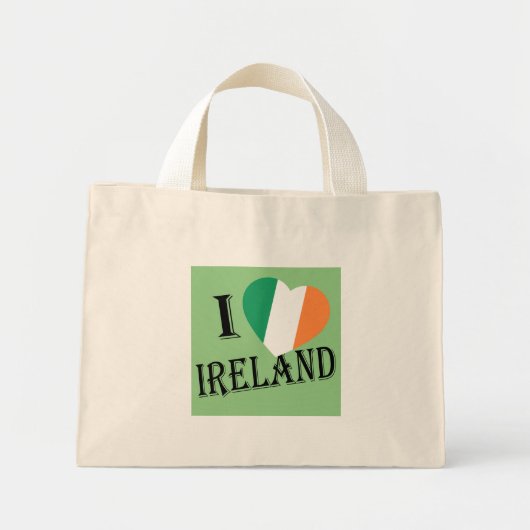 I Heartflag Ireland bk tcent Mini Stoffbeutel (Vorne)