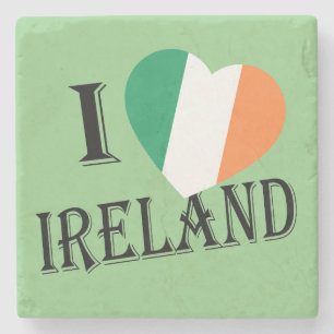 I Heartflagge Irland bk Coast Steinuntersetzer