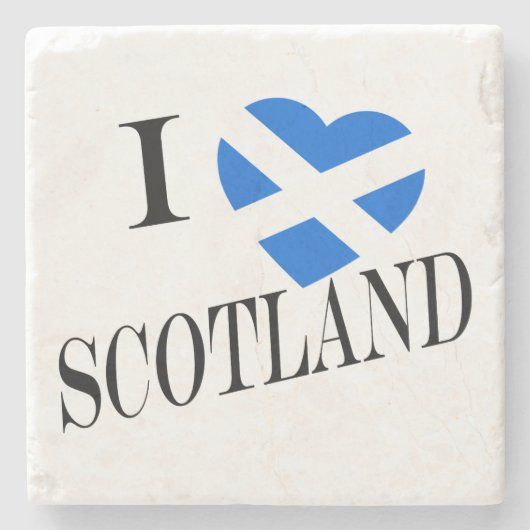 I Heartflagge Schottland bk Küste Steinuntersetzer (Vorderseite)