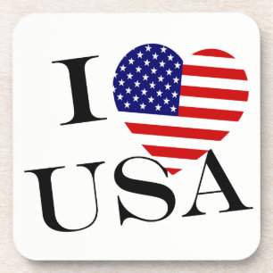 I Heartflagge USA Coast Getränkeuntersetzer