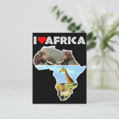 I Heat Africa Wildlife Collage Postcard Postkarte (Stehend Vorderseite)