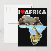 I Heat Africa Wildlife Collage Postcard Postkarte (Vorne/Hinten)