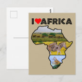 I Heat Africa Wildlife Collage Postcard Postkarte (Vorne/Hinten)