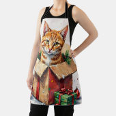 I Help Unpack! Funny Cat in Christmas Shipping Box Schürze (InSitu)