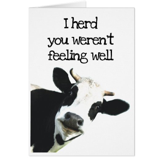 I Herd You weren't Feeling Well Holstein Cow Humor (Vorne)