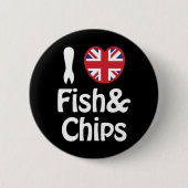 I HERT [Liebe] Schaltfläche Fisch & Chips Button (Vorderseite)