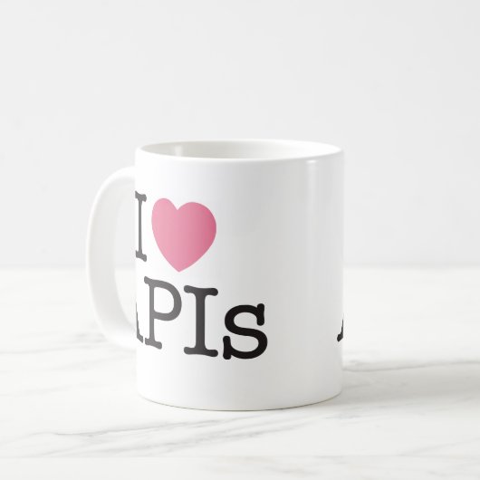 I Herz-API-Tasse Kaffeetasse (Vorderseite Links)