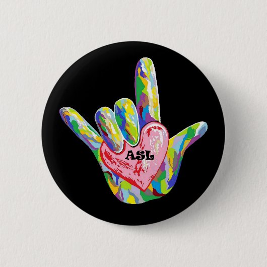 I Herz ASL Button (Vorderseite)