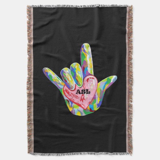 I Herz ASL Decke (Vorderseite Vertikal)