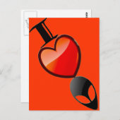 I *Herz* Außerirdischen Postkarte (Vorne/Hinten)