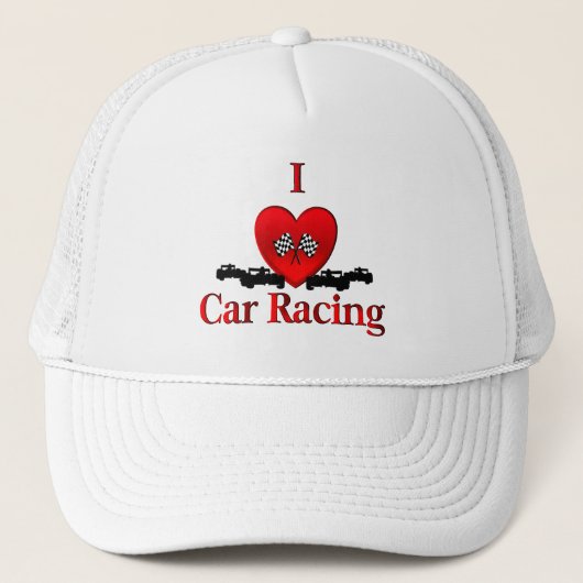 I Herz-Auto Racing Trucker Cap Truckerkappe (Vorderseite)