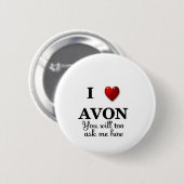 I Herz Avon - fragen Sie wie Button (Vorne & Hinten)