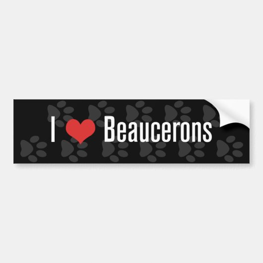 I (Herz) Beaucerons (dunkel) Autoaufkleber (Vorne)