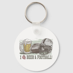 I Herz-Bier und Fußball Schlüsselanhänger
