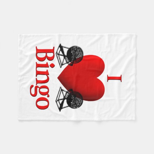 I Herz-Bingo Fleecedecke (Vorderseite (Horizontal))