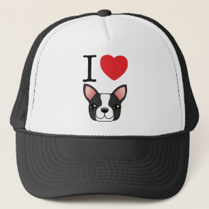 I Herz-Boston-Terrier Truckerkappe