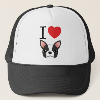 I Herz-Boston-Terrier Truckerkappe
