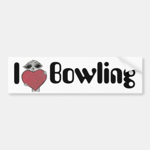 I Herz-Bowlings-alien Autoaufkleber