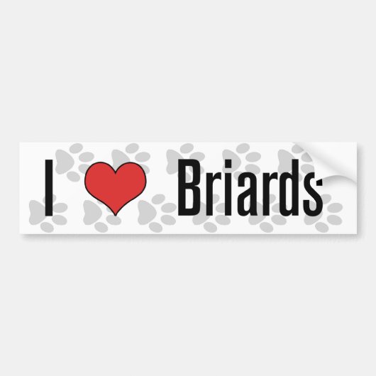 I (Herz) Briards Autoaufkleber (Vorne)