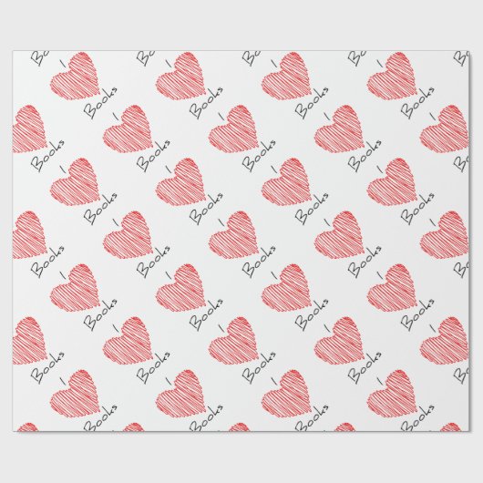 I Herz-Bücher Geschenkpapier (Flach)