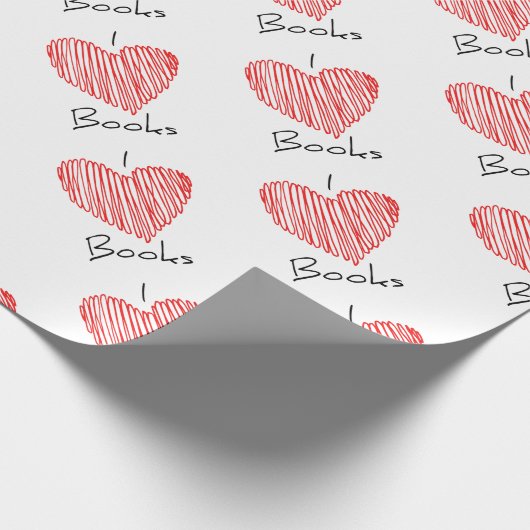 I Herz-Bücher Geschenkpapier (Ecke)