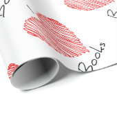 I Herz-Bücher Geschenkpapier (Rolleneckpunkt)