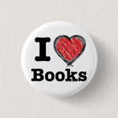 I Herz-Bücher! I Liebe-Bücher! (Linien gekritzelt) Button (Vorderseite)