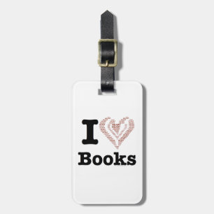 I Herz-Bücher - i-Liebe-Bücher! (Wort-Herz) Gepäckanhänger