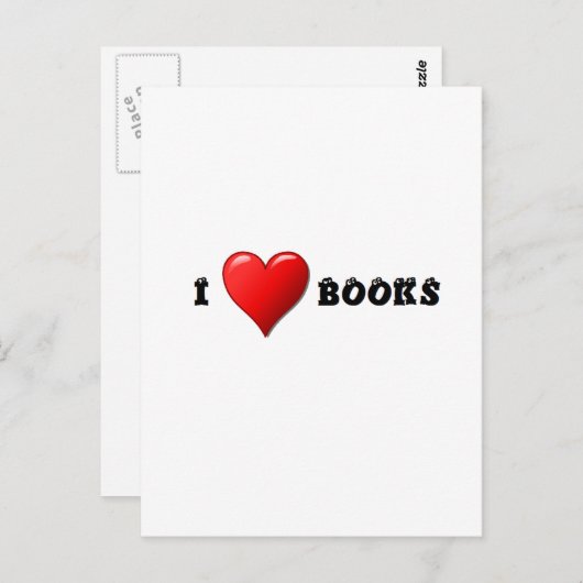 I Herz-Bücher Postkarte (Vorne/Hinten)