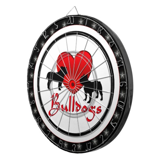 I Herz Bulldogs Regulation Dart Board Dartscheibe (Vorderseite rechts)