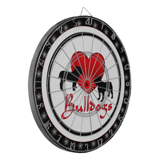 I Herz Bulldogs Regulation Dart Board Dartscheibe (Vorderseite Links)