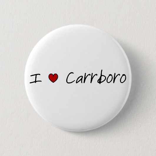 I Herz Carrboro Knopf Button (Vorderseite)