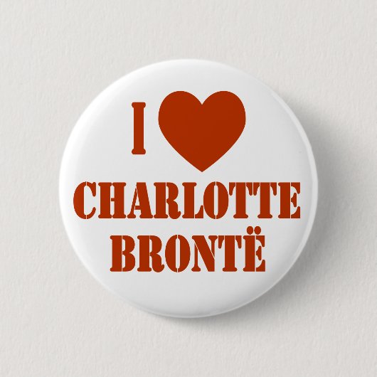I Herz Charlotte Bronte Button (Vorderseite)