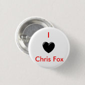 I Herz-Chrisfox-Knopf [Weiß; Art 1] Button (Vorne & Hinten)