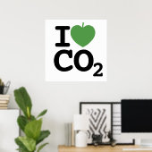 I Herz CO2 - I Blatt Kohlendioxid Poster (Heimbüro)