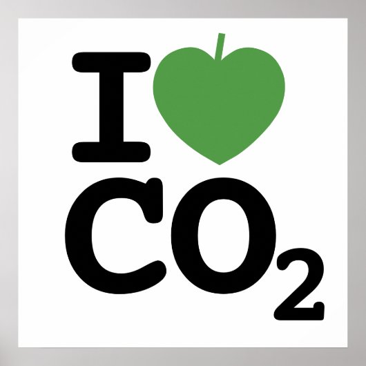I Herz CO2 - I Blatt Kohlendioxid Poster (Vorne)