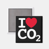 I Herz CO2 - I Liebe Kohlendioxid schwarzer Kühlsc Magnet (Vorderseite/Rückseite)