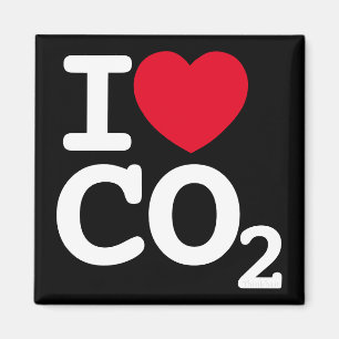 I Herz CO2 - I Liebe Kohlendioxid schwarzer Kühlsc Magnet