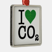 I Herz CO2 Silbernes Ornament (Rechts)