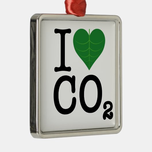 I Herz CO2 Silbernes Ornament (Rechts)