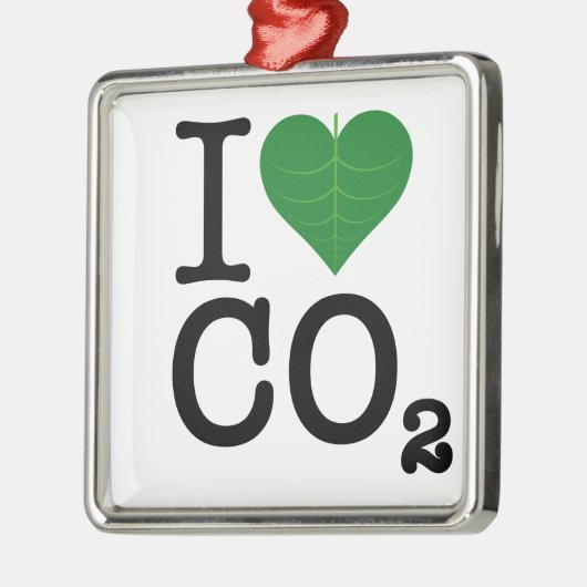 I Herz CO2 Silbernes Ornament (Links)