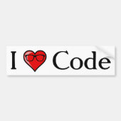 I Herz-Code Autoaufkleber (Vorne)