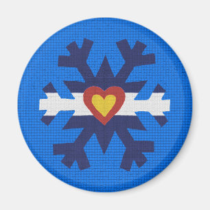 I Herz-Colorado-Flaggen-Schneeflocke Magnet