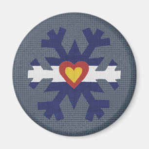 I Herz-Colorado-Flaggen-Schneeflocke Magnet