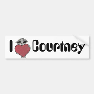 I Herz Courtney alien Autoaufkleber
