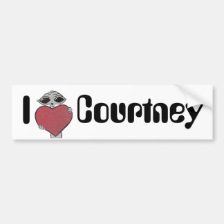 I Herz Courtney alien Autoaufkleber