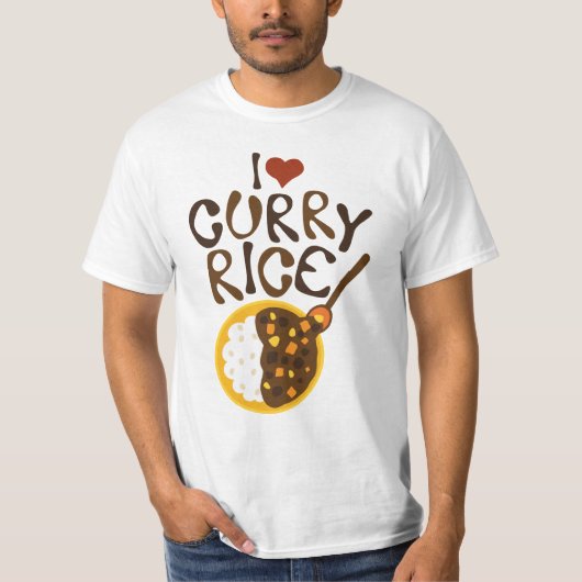 I Herz-Curry-Reis-Grafik-T - Shirt (Vorderseite)