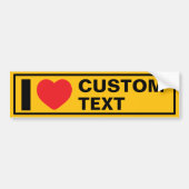 I Herz Custom Template Retro Autoaufkleber (Vorne)