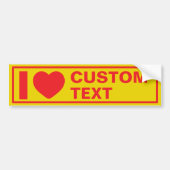 I Herz Custom Template Retro Autoaufkleber (Vorne)
