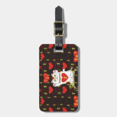 I Herz, das im Schwarzen glücklich ist Gepäckanhänger (Vorderseite vertikal)